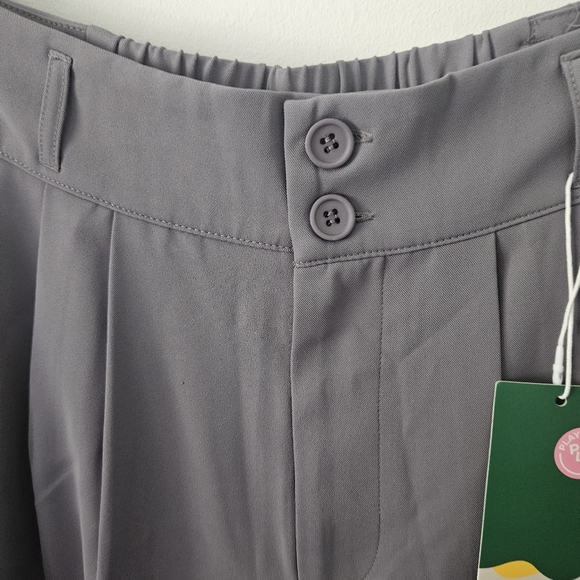 Halara High Waisted Button Shirred Straight Leg Work Pants Size M - Picture 5 of 10